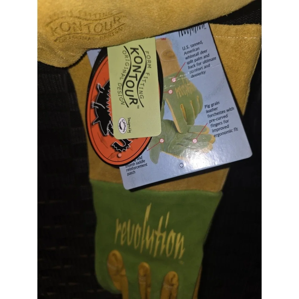 Caiman‎ 1816-4 Revolution Deerskin Welding Gloves MIG Stick FR Gauntlet Cuff MED